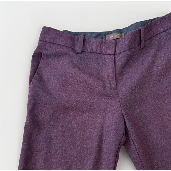 The Limited Womens burgundy Color Pants Size 4 Speckled Chevron Trousers - Picture 1 of 4